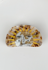 Brown Sun Face Claw Clip