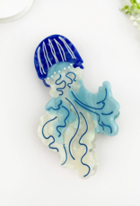 Graceful Blue Jellyfish Claw Clip