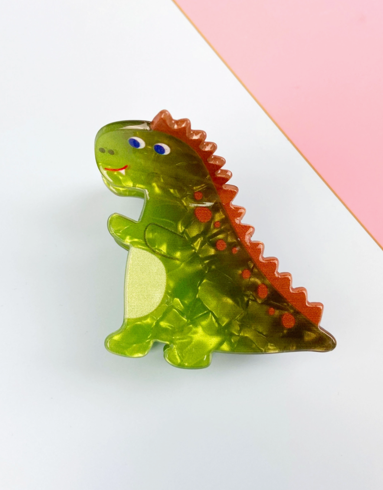 Green and Red Spiky Dino Claw Clip