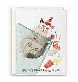 Knock It Off Birthday Cat Greeting Card
