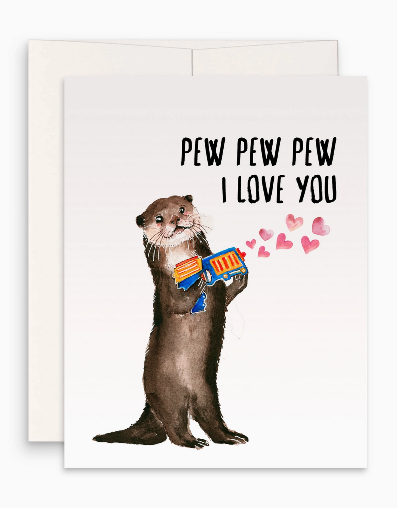 Pew Pew I Love You Otter Greeting Card