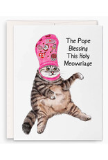 Liyana Studio Pope Blessing Holy Meowriage Cat Greeting Card
