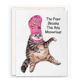 Pope Blessing Holy Meowriage Cat Greeting Card