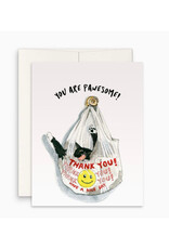 Cat You're Pawesome Thank You Bag Greeting Card