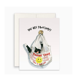 Cat You're Pawesome Thank You Bag Greeting Card