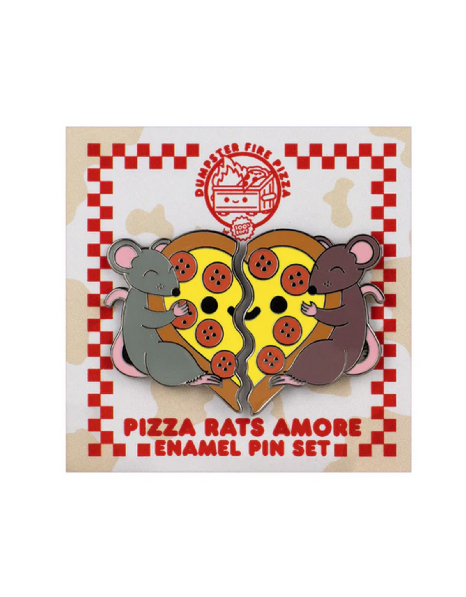100% Soft Pizza Rats Amore Enamel Pin Set