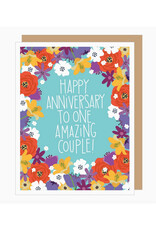 Floral One Amazing Couple Anniversary Greeting Card