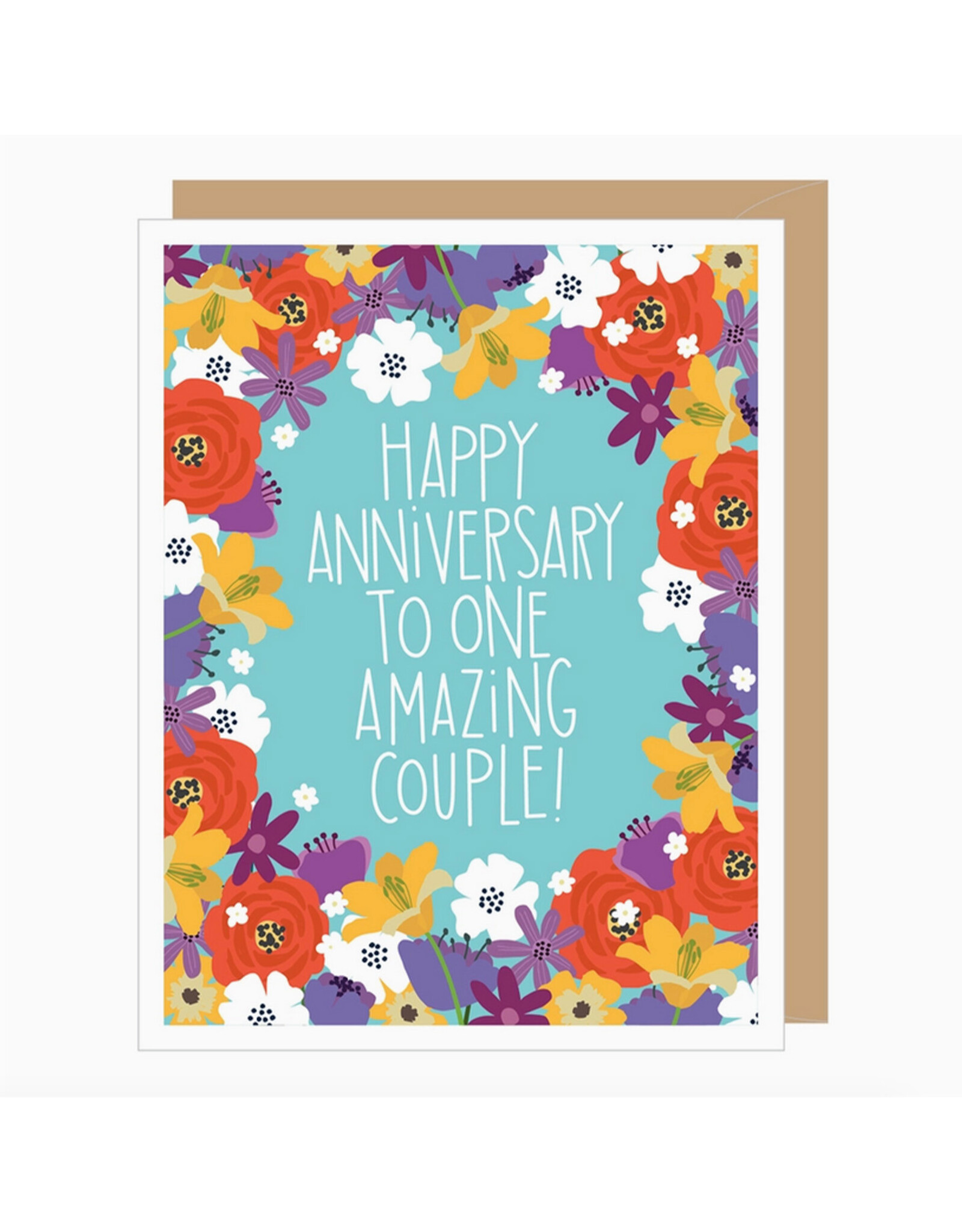 Floral One Amazing Couple Anniversary Greeting Card