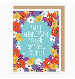 Floral One Amazing Couple Anniversary Greeting Card