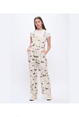 Whimsical Cat Forest Print Overalls