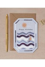 Happy Birthday Purple Sailboat Greeting Card