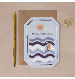 Happy Birthday Purple Sailboat Greeting Card