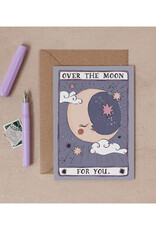 Over The Moon For You Tarot Greeting Card