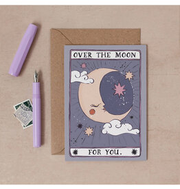 Over The Moon For You Tarot Greeting Card