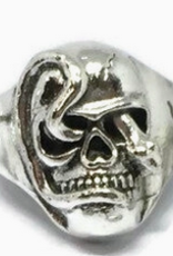 Skull and Snake Ring - Silver (Size 8)