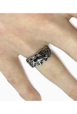 Roman Half Face Adjustable Ring - Silver