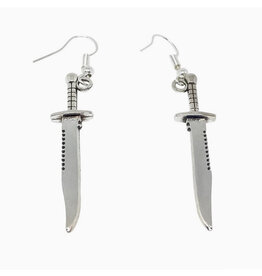 Bowie Knife Earrings - Silver