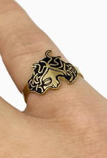 Medusa Half Face Adjustable Ring - Gold