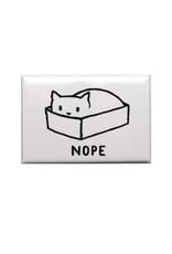 NOPE Cat in box Magnet