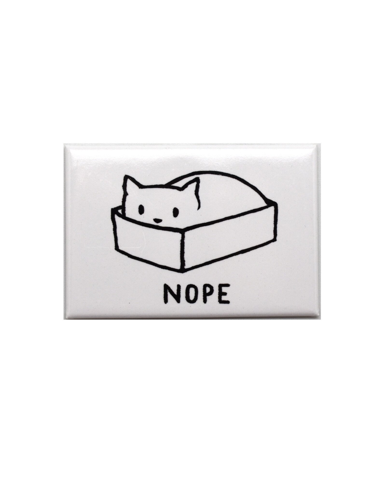 NOPE Cat in box Magnet