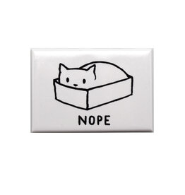 NOPE Cat in box Magnet