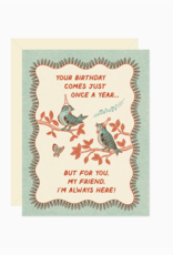 Birthday Bird Friends Greeting Card