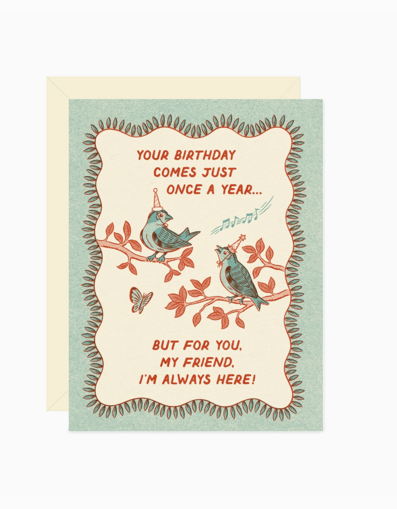 Birthday Bird Friends Greeting Card