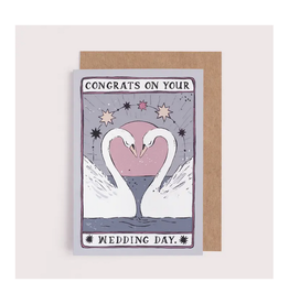 Wedding Day Swans Tarot Greeting Card