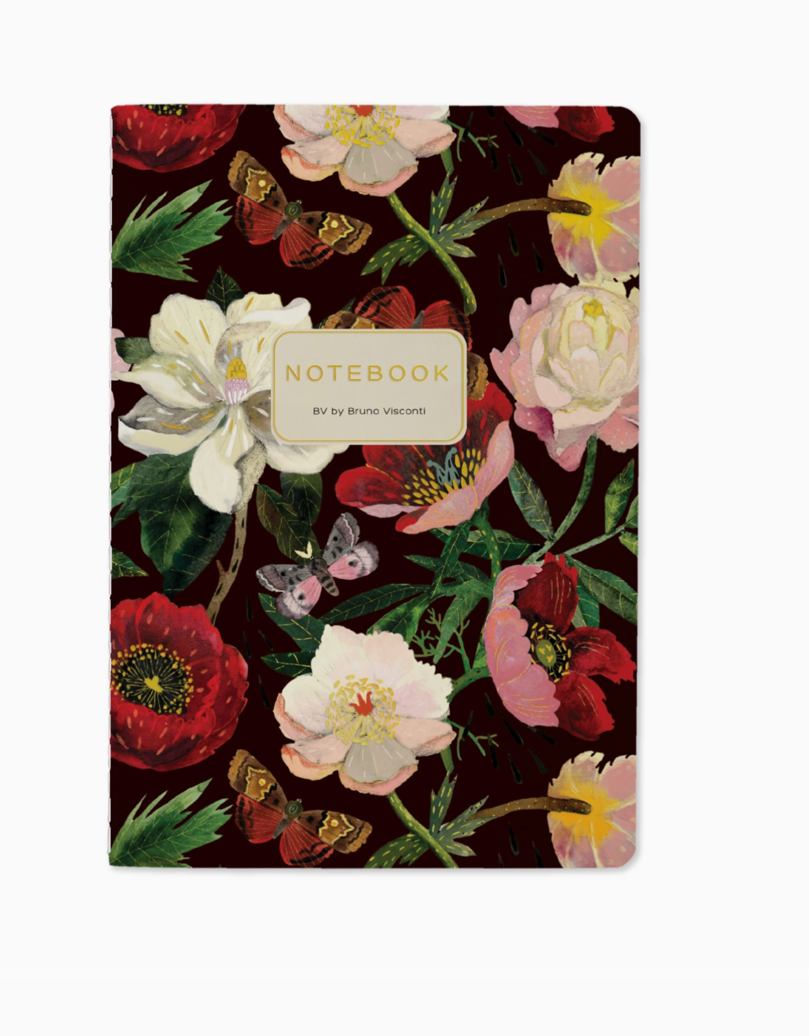 Peonies (Black) Notebook