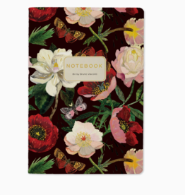 Peonies (Black) Notebook