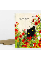 Thank You Flower Kitty Greeting Card