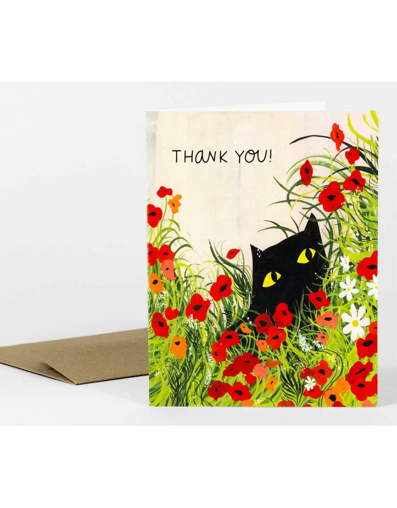 Thank You Flower Kitty Greeting Card