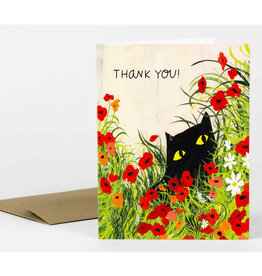 Thank You Flower Kitty Greeting Card