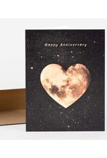 Happy Anniversary Heart Moon Greeting Card