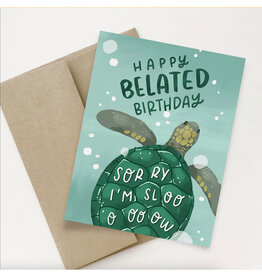 Belated Birthday Turtle Sorry I'm Slow Greeting Card