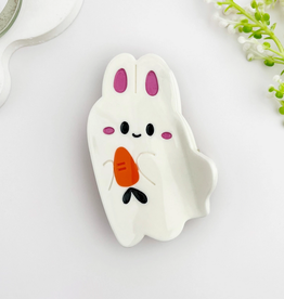 White Rabbit with Carrot Claw Clip
