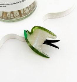 Mini Green Swallow Claw Clip