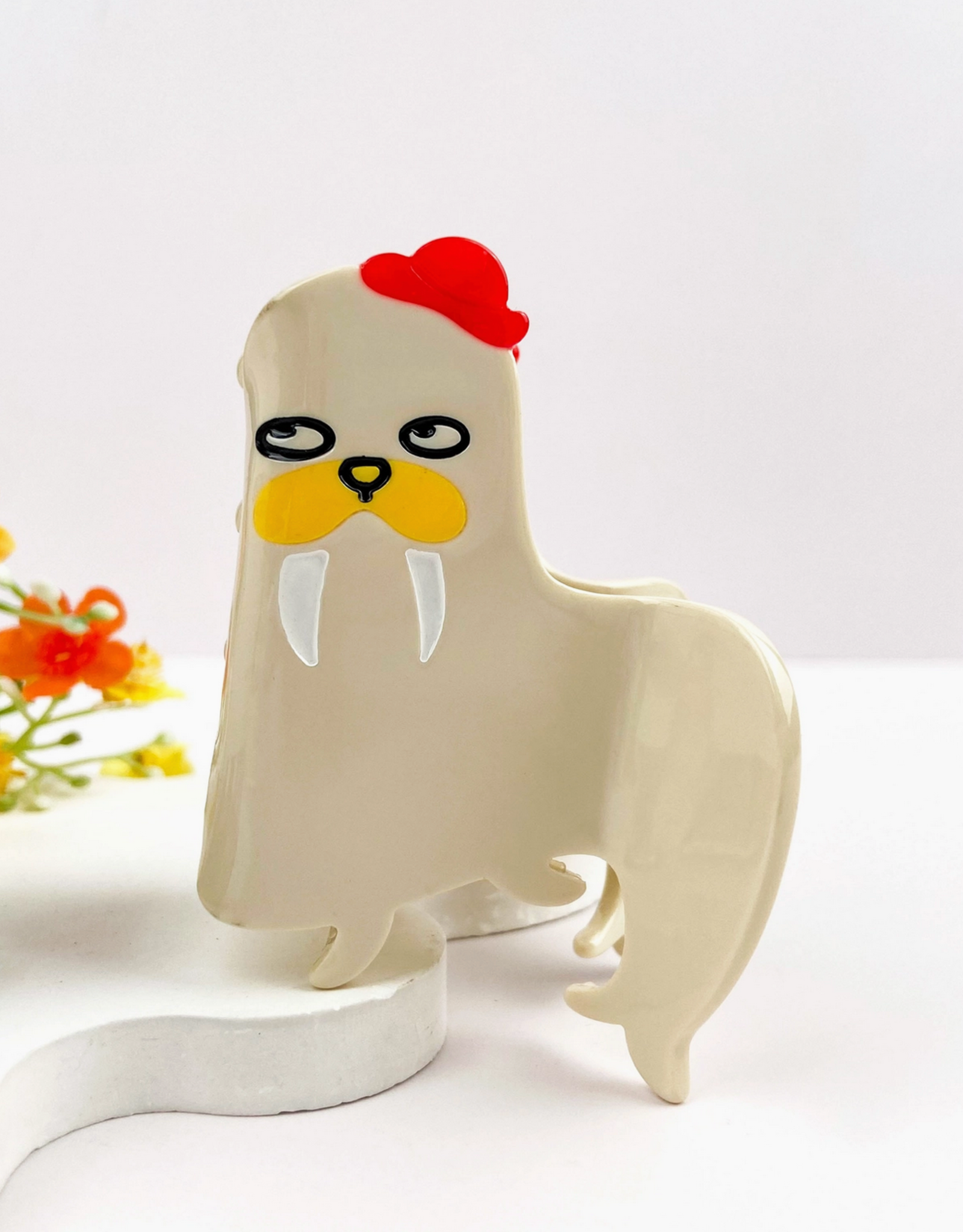 Sea Lion with Red Hat Claw Clip