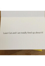 Happy Birthday Laser Cat Greeting Card