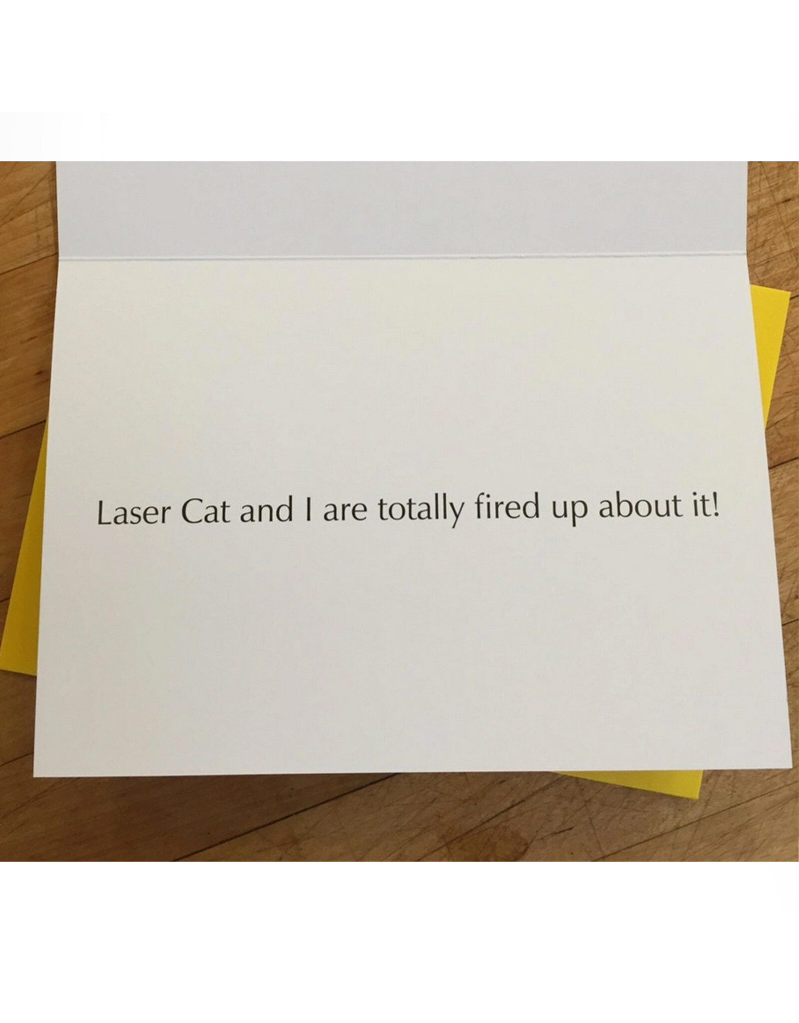 Happy Birthday Laser Cat Greeting Card