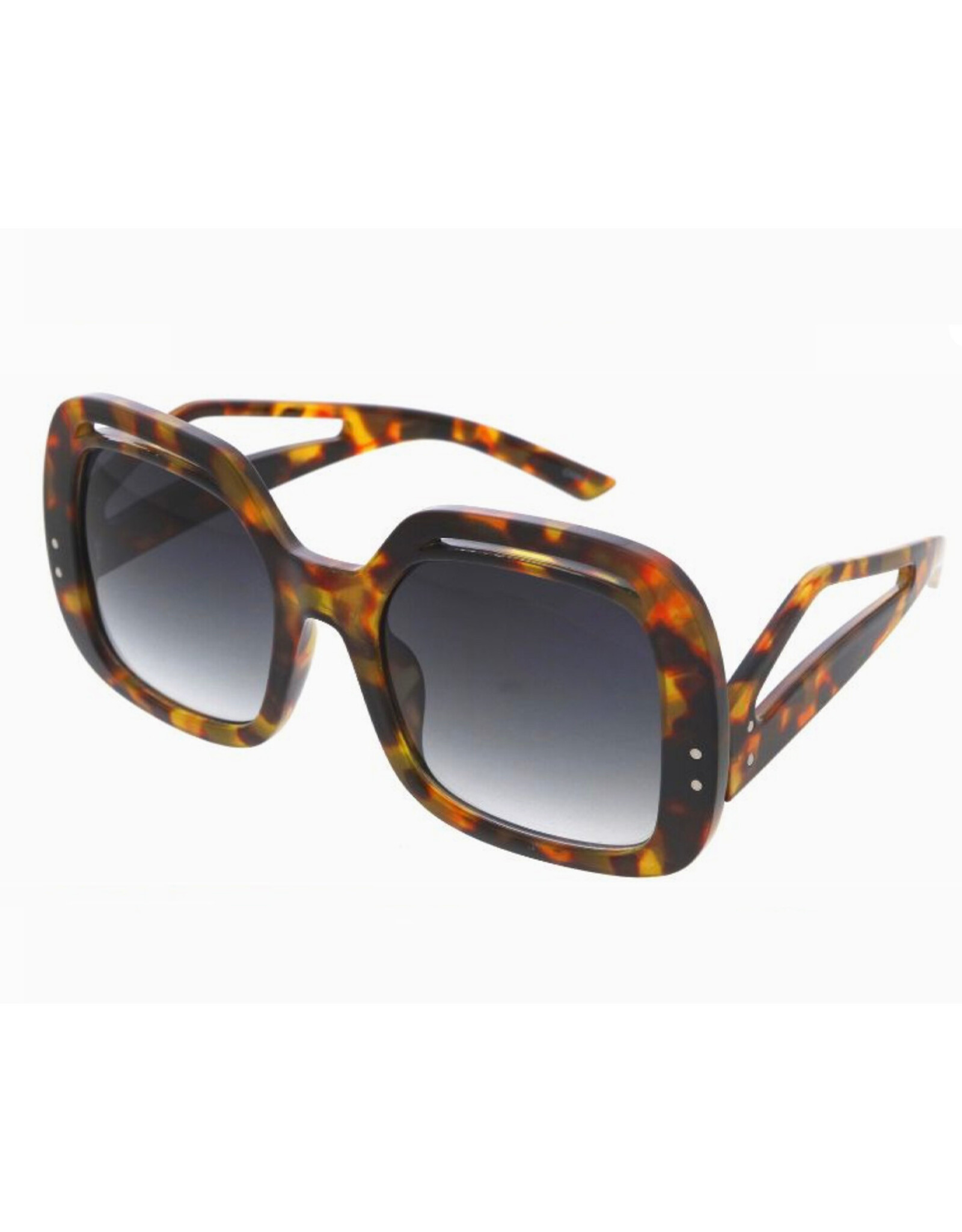 Retro Large Square Temple Sunglasses