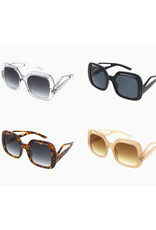 Retro Large Square Temple Sunglasses