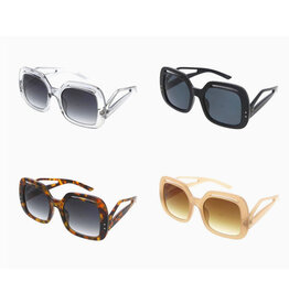 Retro Large Square Temple Sunglasses