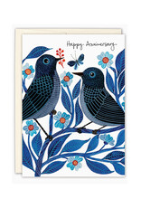 Happy Anniversary Bluebirds Greeting Card