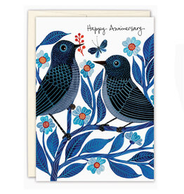 Happy Anniversary Bluebirds Greeting Card