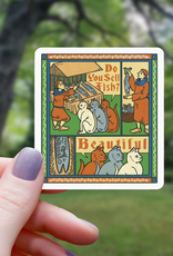 Medieval Cat Tapestry "Do You Sell Fish?" Sticker