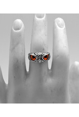 Owl Eyes Adjustable Ring - Silver