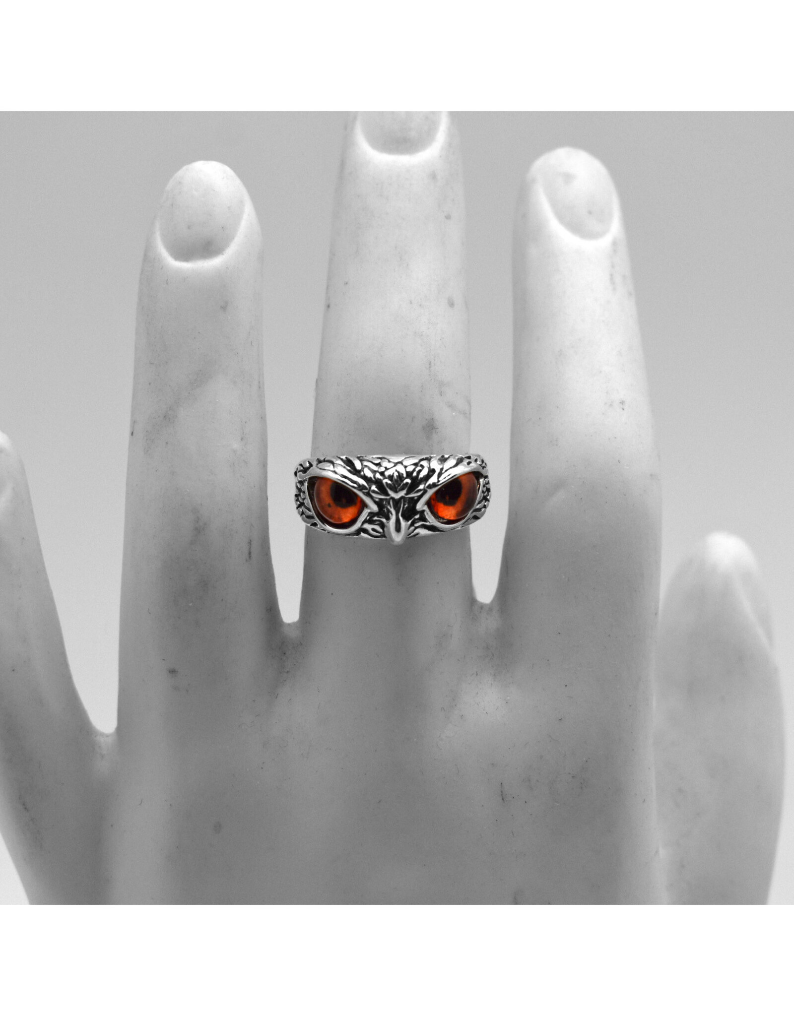 Owl Eyes Adjustable Ring - Silver