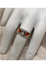 Owl Eyes Adjustable Ring - Silver