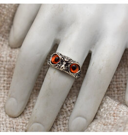 Owl Eyes Adjustable Ring - Silver